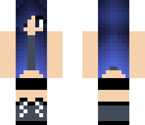 cute girl blue hair two point zero