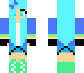 blue green girl