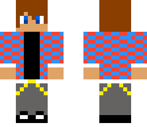 red and blue pattern boy