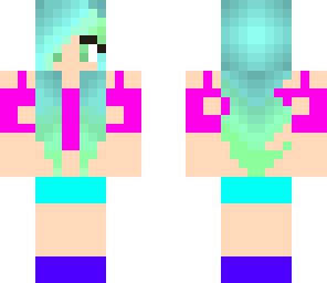 blue and green haired girl
