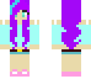 awesome looking purple hair girl with blue in hair