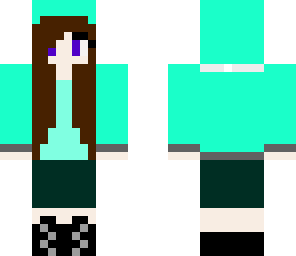 green hoodie girl