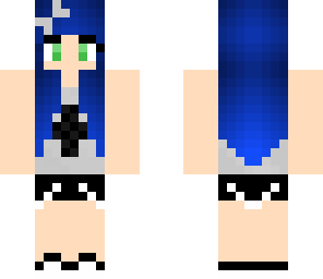 shy girl blue hair