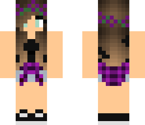 purple flannel girl