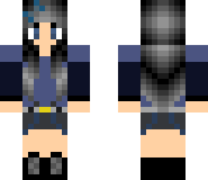 dark hair girl in blue