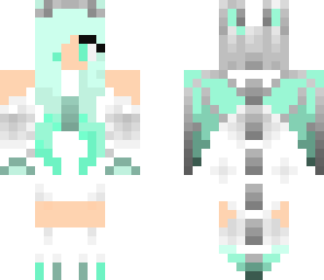 mint green dragon girl