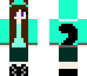 green hoodie cat girl