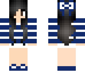 navy striped sweater girl