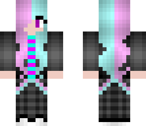 random blue pink hair girl