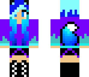blue purple wolf girl
