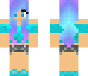 aqua purple haired girl