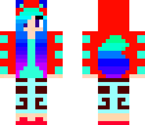 really colorful wolf girl