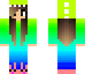blue and green ombre dino girl