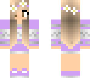 lilac flower girl with brown eyes