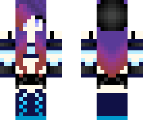 sunset hair with blue