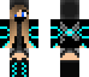 vibrant light blue ninja girl