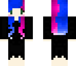 the pink and blue half hair skin