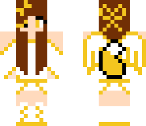 gold and white angel fox girl