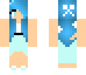 blue haired summer girl