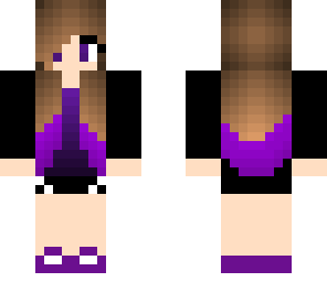 cute purple dip dyed hair girl