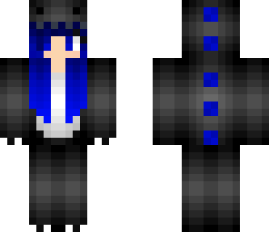 navy and black water dino girl