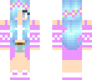 girl with pastel blue hair