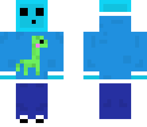 blue slime in dino hoodie