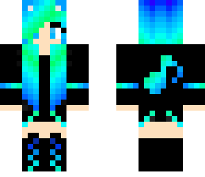 blue and green girl