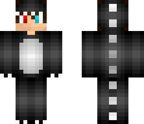 black dino with red and blue eyes