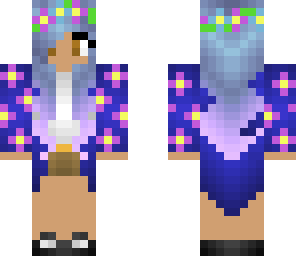 blue flower girl