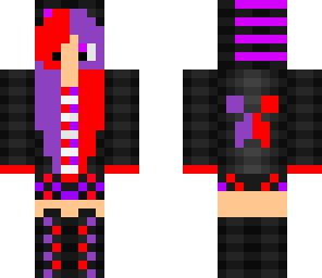 purple and red hoodie creeper girl 