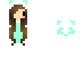 kawaii teal panda girl