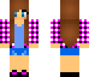 cute pink plaid brown hair