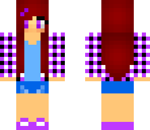 magenta plaid with red hair