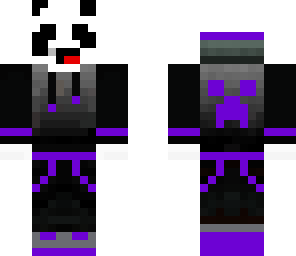 panda with purple clothing