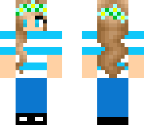blue striped girl
