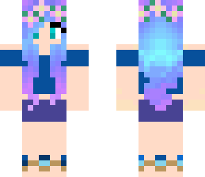 cute blue purple haired girl
