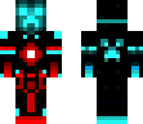 neon red and blue creeper