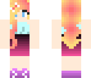 cute mint green and purple pink dress girl