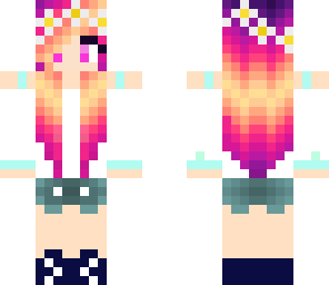 cute yellow purple hair girl