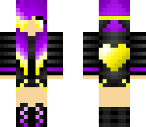 cute purple gold heart girl