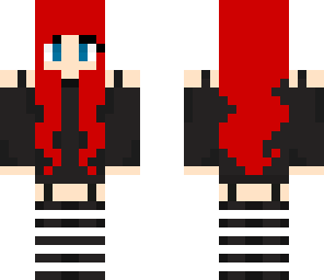 girl with red hair and black outfit