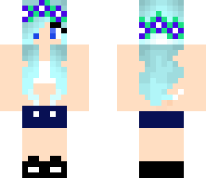 blue hair cute girl