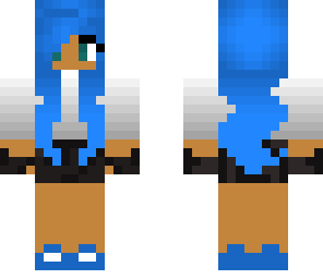girl with blue hair with gloves
