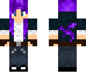 purple hair with dragon