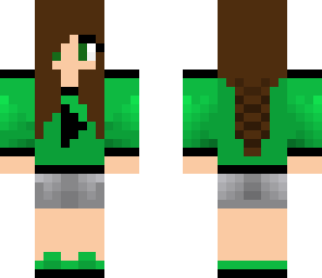 green girl with braid