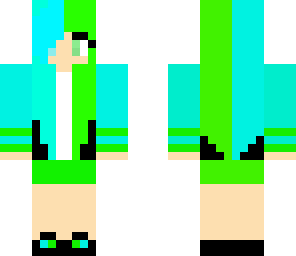 green and blue girl