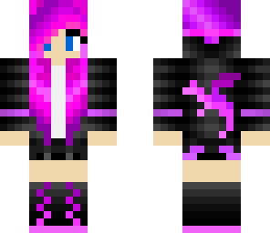 pink haired girl skin 
