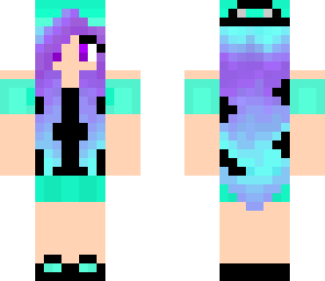 blue and black girl