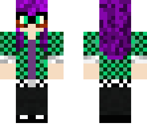 long purple haired boy